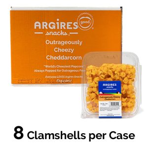 Outrageously Cheezy Cheddar Popcorn - Container Case - 8/7 oz Containers